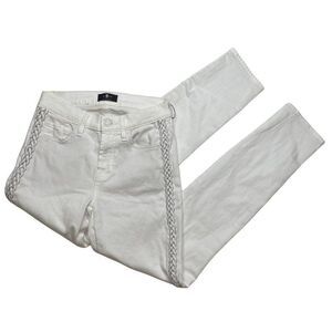 7 For All Mankind Ankle Skinny Jeans 25 Braided Seams‎ Women's Stretchy NEW